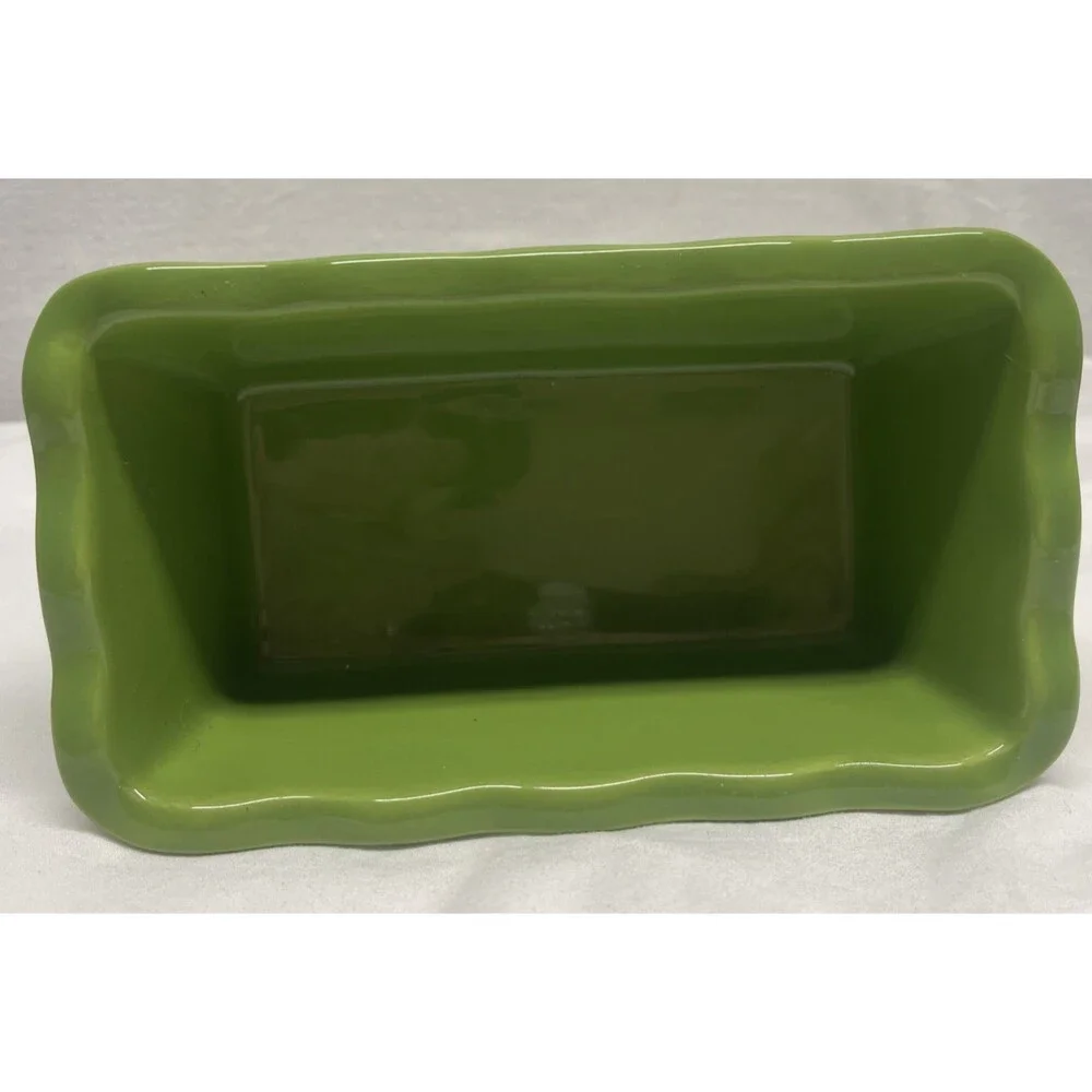 NANTUCKET Mini Loaf Bread Stoneware Baking Dish Happy Holidays Christmas Decor
